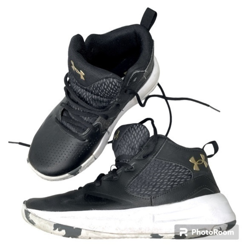 UNDER ARMOUR | UNISEX UNDER ARMOUR BLACK HIGH TOP SNEAKERS, MENS 7 / WOMEN 8.5